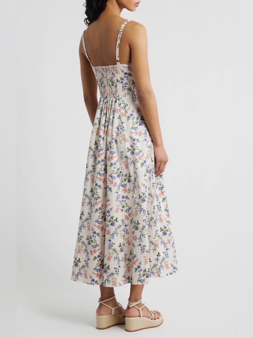 NWT Hill House Home The Margot Midi Dress Scallop Bow Chintz Pink XS - Picture 4 of 10